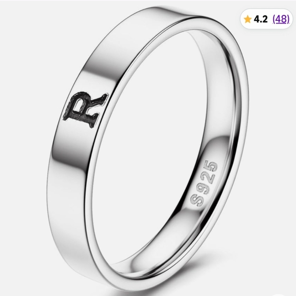 🆕️ Silver Initial Ring Letters R I P - Picture 1 of 3